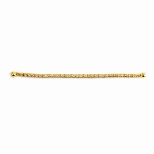 Gold Tone Tennis Bracelet CZ Magnetic Clasp New